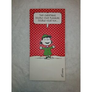1952 Vintage Lucy Unmarked Christmas Card Peanuts W/envelope